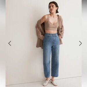EUC Madewell slim wide leg crop jean